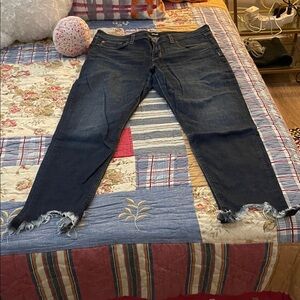 Hudson Krista Super Skinny Jeans Dark Blue Cropped Denim